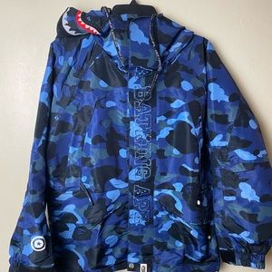 Bape blue camo snow jacket
